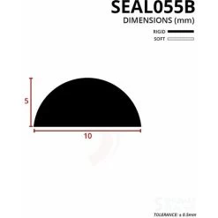 Shower Door Threshold Strip | Wetroom Barrier | Stick To Floor/Tray | Rigid Acrylic Material | Black Finish | SEAL055B (80cm) -Comfort Bathroom Store 30151180 3