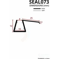 Shower Seal For Screens, Doors Or Panels | Fits 8, 9 Or 10mm Glass | For When There Is No Gap | SEAL073 (80cm) -Comfort Bathroom Store 30151268 3