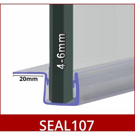 Shower Seal For Screens, Doors Or Panels | Fits 4, 5 Or 6mm Glass | For When There Is No Gap | SEAL107 (80cm) 4 Shower Seal For Screens, Doors Or Panels | Fits 4, 5 Or 6mm Glass | For When There Is No Gap | SEAL107 (80cm) - Image 2