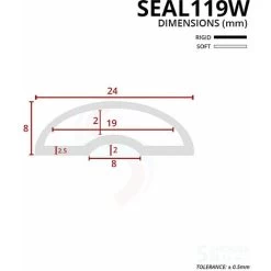 Shower Door Threshold Strip | Wetroom Barrier | Stick To Floor/Tray | Flexible Rubber Material | White Finish | SEAL119W (80cm) -Comfort Bathroom Store 30151366 3