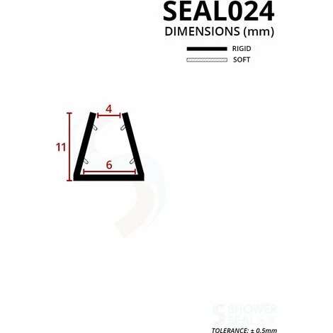 Shower Seal For Screens, Doors Or Panels | Fits 4, 5 Or 6mm Glass | For When There Is No Gap | SEAL024 (80cm) 5 Shower Seal For Screens, Doors Or Panels | Fits 4, 5 Or 6mm Glass | For When There Is No Gap | SEAL024 (80cm) - Image 3