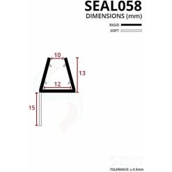 Shower Seal For Screens, Doors Or Panels | Fits 10, 11 Or 12mm Glass | Seals 10-15mm Gaps | SEAL058 (80cm) -Comfort Bathroom Store 30151539 3