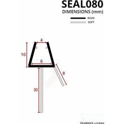 Shower Seal For Screens, Doors Or Panels | Fits 4, 5 Or 6mm Glass | Seals 25-30mm Gaps | SEAL080 (80cm) -Comfort Bathroom Store 30151565 3