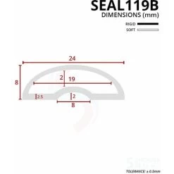 Shower Door Threshold Strip | Wetroom Barrier | Stick To Floor/Tray | Flexible Rubber Material | Black Finish | SEAL119B (80cm) -Comfort Bathroom Store 30151621 3