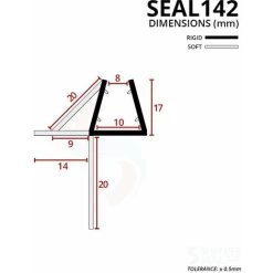 Shower Seal For Screens, Doors Or Panels | Fits 8, 9 Or 10mm Glass | Seals 15-20mm Gaps | SEAL142 (80cm) -Comfort Bathroom Store 30151642 3