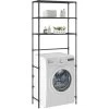 3-Tier Storage Rack Over Laundry Machine Black 69x28x169 Cm
