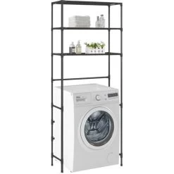 3-Tier Storage Rack Over Laundry Machine Black 69x28x169 Cm