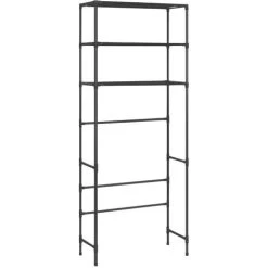 3-Tier Storage Rack Over Laundry Machine Black 69x28x169 Cm -Comfort Bathroom Store 30315548 5