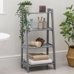 Lustleigh Grey Bathroom Ladder Shelf