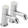 2 X Chrome Non-Concussive Basin Sink Tap Push Down Delay Self Close Closing -Comfort Bathroom Store 30636448 1