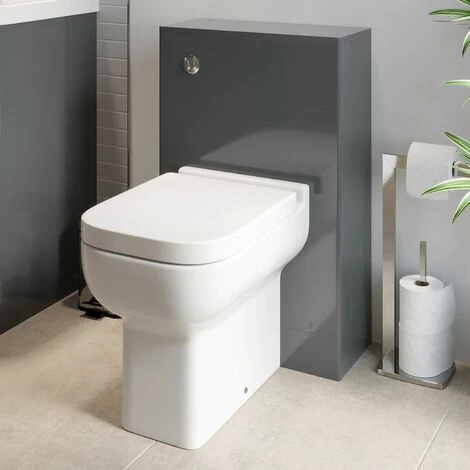 Modern Bathroom Toilet Unit Concealed Cistern BTW Soft Close Seat Grey Amelie 3 Modern Bathroom Toilet Unit Concealed Cistern BTW Soft Close Seat Grey Amelie