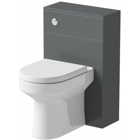 Modern Bathroom Toilet Unit Concealed Cistern WC BTW Soft Close Seat Grey 500mm 6 Modern Bathroom Toilet Unit Concealed Cistern WC BTW Soft Close Seat Grey 500mm - Image 4