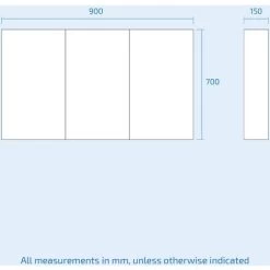 McCann 900mm Mirror 3 Door Shaving Cabinet White -Comfort Bathroom Store 31127195 5