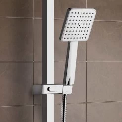 Edor 3 Way Exposed Square Thermostatic Shower Mixer Bathroom Twin Head Valve Set -Comfort Bathroom Store 31127275 2