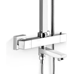 Edor 3 Way Exposed Square Thermostatic Shower Mixer Bathroom Twin Head Valve Set -Comfort Bathroom Store 31127275 4