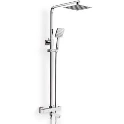 Edor 3 Way Exposed Square Thermostatic Shower Mixer Bathroom Twin Head Valve Set -Comfort Bathroom Store 31127275 5
