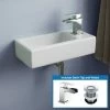 Alvey 360mm Bathroom Wall Hung Cloakroom Right Basin Waterfall Mono Tap Waste -Comfort Bathroom Store 31127281 1