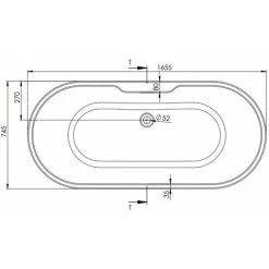 1655mm Modern Freestanding Bath Double Ended Overflow Waste White Acrylic Luxury -Comfort Bathroom Store 31591597 4