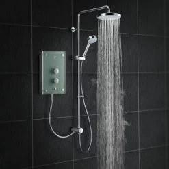 Mira Azora Dual Head Electric Shower 9.8kW Power Glass Clearscale 1.1634.156 -Comfort Bathroom Store 31599564 2
