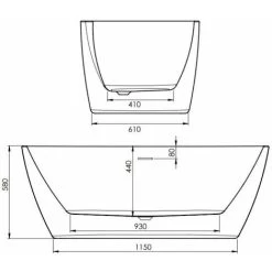 1555mm Modern Freestanding Bath Double Ended Overflow Waste White Acrylic Luxury -Comfort Bathroom Store 31627303 3