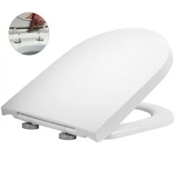 Tavistock Compact D Shaped Soft Close Toilet Seat - RAK Vitra Laufen V&B Roca -Comfort Bathroom Store 31934596 3