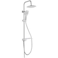 Overhead Shower Set With Lateral Tray AQUASTAR White-Chrome SCHÜTTE