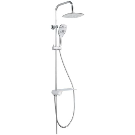 Overhead Shower Set With Lateral Tray AQUASTAR White-Chrome SCHÜTTE 3 Overhead Shower Set With Lateral Tray AQUASTAR White-Chrome SCHÜTTE