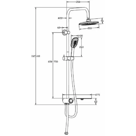 Overhead Shower Set With Lateral Tray AQUASTAR White-Chrome SCHÜTTE 4 Overhead Shower Set With Lateral Tray AQUASTAR White-Chrome SCHÜTTE - Image 2