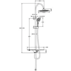 Overhead Shower Set With Tray AQUASTAR Chrome-Anthracite SCHÜTTE -Comfort Bathroom Store 32183072 3