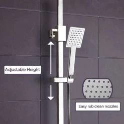 Fawley Square Thermostatic Exposed Twin Head Mixer Shower Set -Comfort Bathroom Store 32281956 3