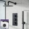 Wilden 3 Dial 3 Way Concealed Thermostatic Shower Mixer Valve Black Matte