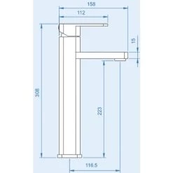Modern Extended Bathroom Chrome Countertop Basin Sink Mixer Tap -Comfort Bathroom Store 32282031 2