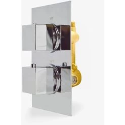 Temel Square 2 Dial 1 Way Chrome Concealed Thermostatic Shower Mixer Valve -Comfort Bathroom Store 32300467 3