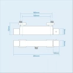Erona Thermostatic Slider Rail Bar Shower Mixer Valve + Slider Rail Kit 8 Erona Thermostatic Slider Rail Bar Shower Mixer Valve + Slider Rail Kit -Comfort Bathroom Store 32300810 3