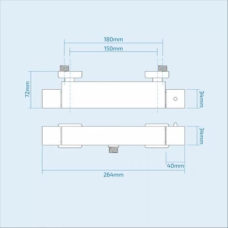 Erona Thermostatic Slider Rail Bar Shower Mixer Valve + Slider Rail Kit 5 Erona Thermostatic Slider Rail Bar Shower Mixer Valve + Slider Rail Kit - Image 3