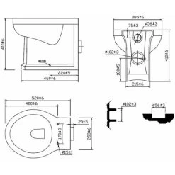 Verona Holborn Back To Wall Toilet Pan - Excluding Seat 5 Verona Holborn Back To Wall Toilet Pan - Excluding Seat -Comfort Bathroom Store 32478566 2