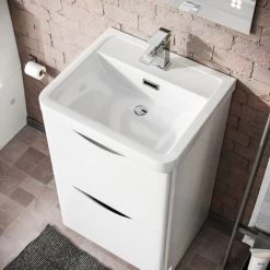Lyndon 500mm Floorstanding Basin Vanity Unit White -Comfort Bathroom Store 32478604 4