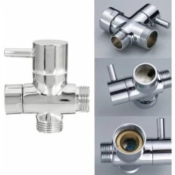 Chrome 3-Way Shower Head Diverter Valve Forshower Faucet T Adapter WASHER -Comfort Bathroom Store 32857668 4