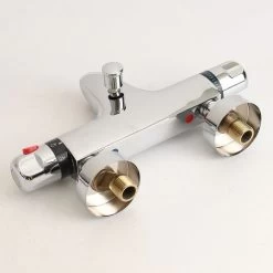 Thermostatic Shower Mixer Tap Bathroom Wall Valve Solid Chromed Brass -Comfort Bathroom Store 32860820 3