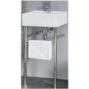 Milano Dalton - Modern White Ceramic Bathroom Basin Sink With Chrome Washstand - 400mm X 400mm -Comfort Bathroom Store 32937431 1