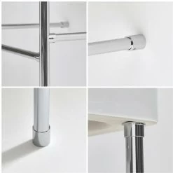 Milano Dalton - Modern White Ceramic Bathroom Basin Sink With Chrome Washstand - 400mm X 400mm 10 Milano Dalton - Modern White Ceramic Bathroom Basin Sink With Chrome Washstand - 400mm X 400mm -Comfort Bathroom Store 32937431 4