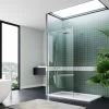 ELEGANT Frameless Wet Room Shower Screen Panel 8mm Easy Clean Glass Walk In Shower Enclosure 700mm Clear Glass -Comfort Bathroom Store 33106166 1
