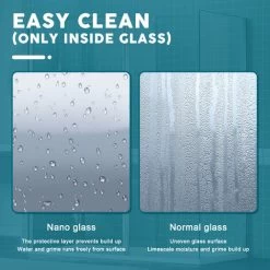 ELEGANT Frameless Wet Room Shower Screen Panel 8mm Easy Clean Glass Walk In Shower Enclosure 700mm Clear Glass 10 ELEGANT Frameless Wet Room Shower Screen Panel 8mm Easy Clean Glass Walk In Shower Enclosure 700mm Clear Glass -Comfort Bathroom Store 33106166 4