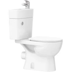 2 In 1 Compact Close Couple Toilet And Basin Combo Space Saver Tap And Waste Set -Comfort Bathroom Store 33196465 4