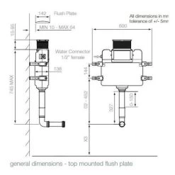Roper Rhodes In Wall Concealed Dual Flush WC Toilet Cistern + Rondo Black Plate -Comfort Bathroom Store 33300735 2