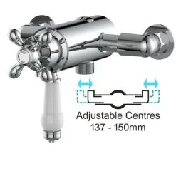 Thermostatic Traditional Exposed Shower Mixer Valve Dual Control - 137mm 150mm