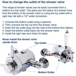 Thermostatic Traditional Exposed Shower Mixer Valve Dual Control - 137mm 150mm -Comfort Bathroom Store 33361271 4