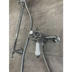 Traditional Dual Control Thermostatic Exposed Shower Mixer Valve + Riser Rail -Comfort Bathroom Store 33361275 3
