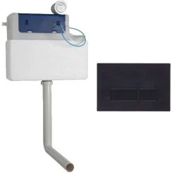 Roper Rhodes Cascade Concealed Dual Flush WC Toilet Cistern + Plaza Black Plate