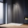 ELEGANT Walk In Shower Screen 8mm Nano Glass Black Wet Room Frameless Shower Enclosure 900mm